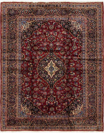 10' x 12' 8 Hand Knotted Kashan Persian Wool Rug