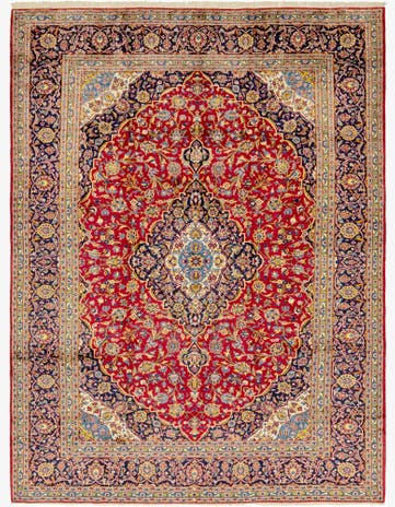 9' 10 x 13' 2 Hand Knotted Kashan Persian Wool Rug