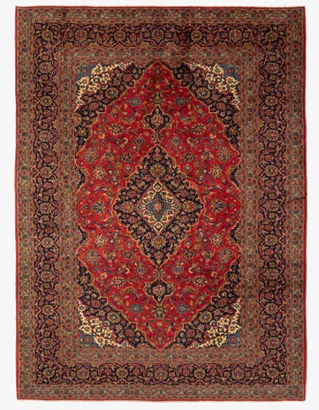 8' x 11' 2 Hand Knotted Kashan Persian Wool Rug