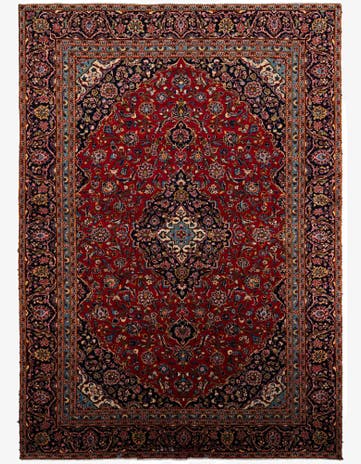 8' 10 x 12' 6 Hand Knotted Kashan Persian Wool Rug