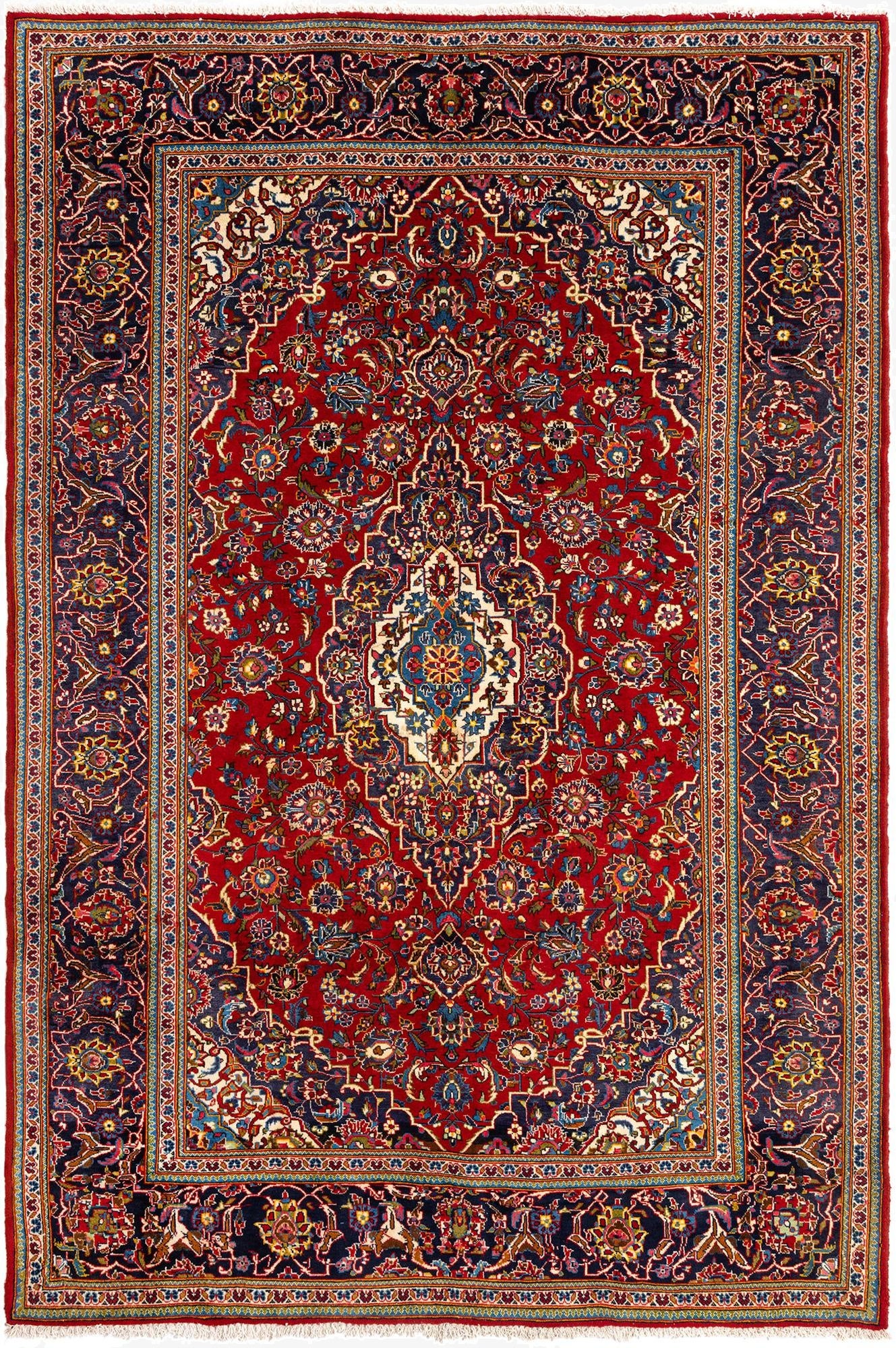 6' 7 x 9' 10 Kashan Wool Rug