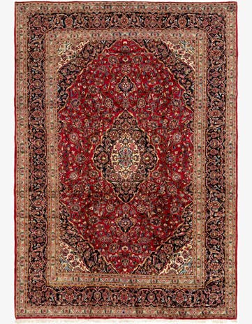 9' 9 x 13' 5 Hand Knotted Kashan Persian Wool Rug