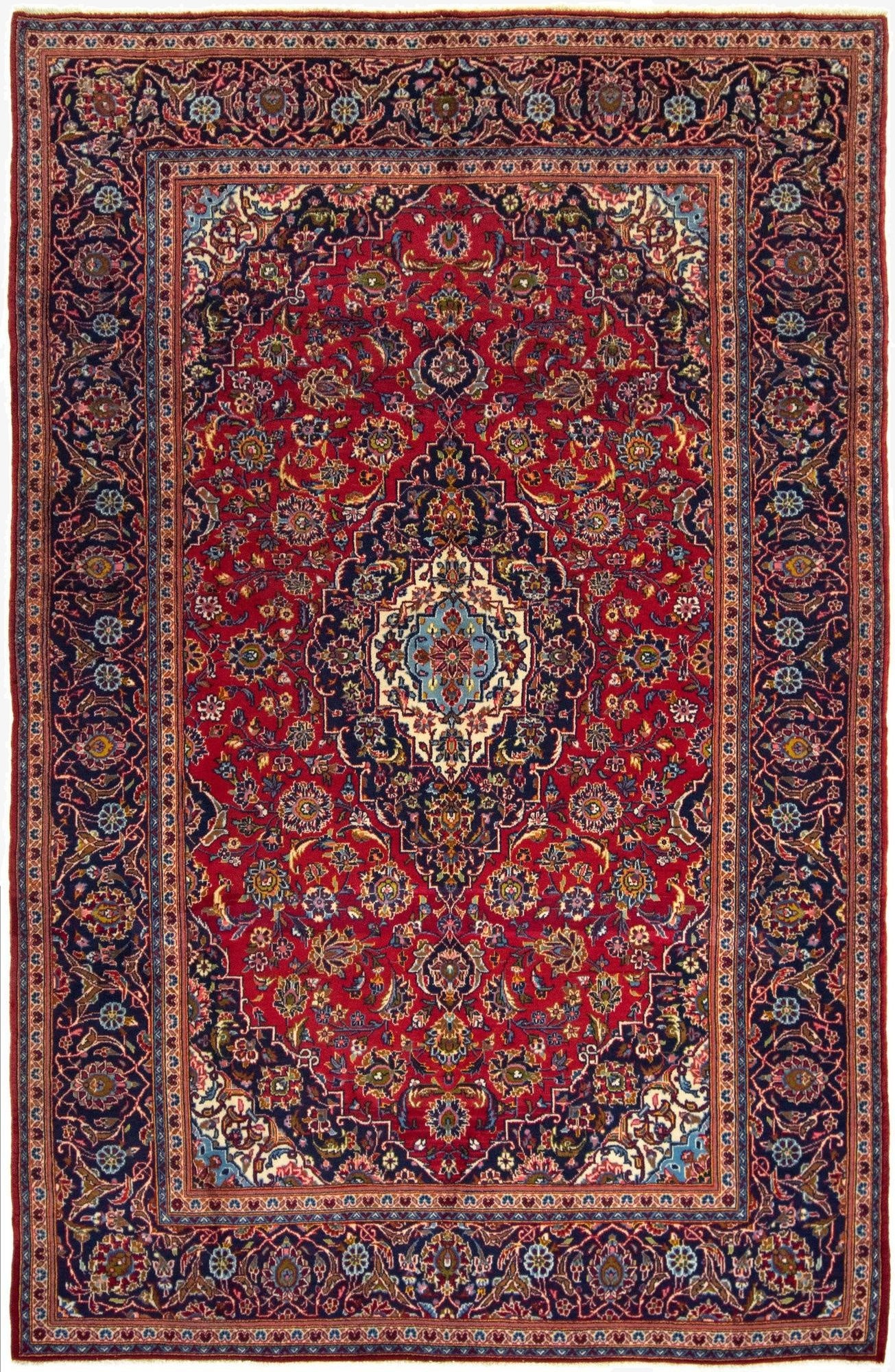 6' 6 x 9' 10 Kashan Wool Rug