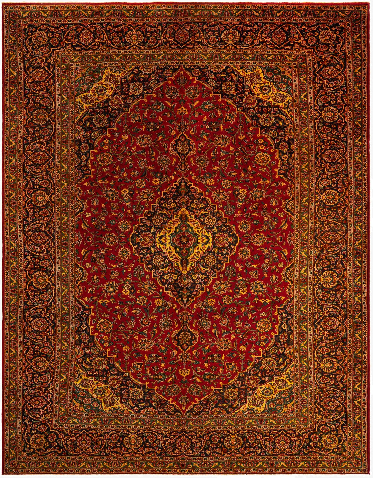 9' 7 x 12' 6 Kashan Wool Rug