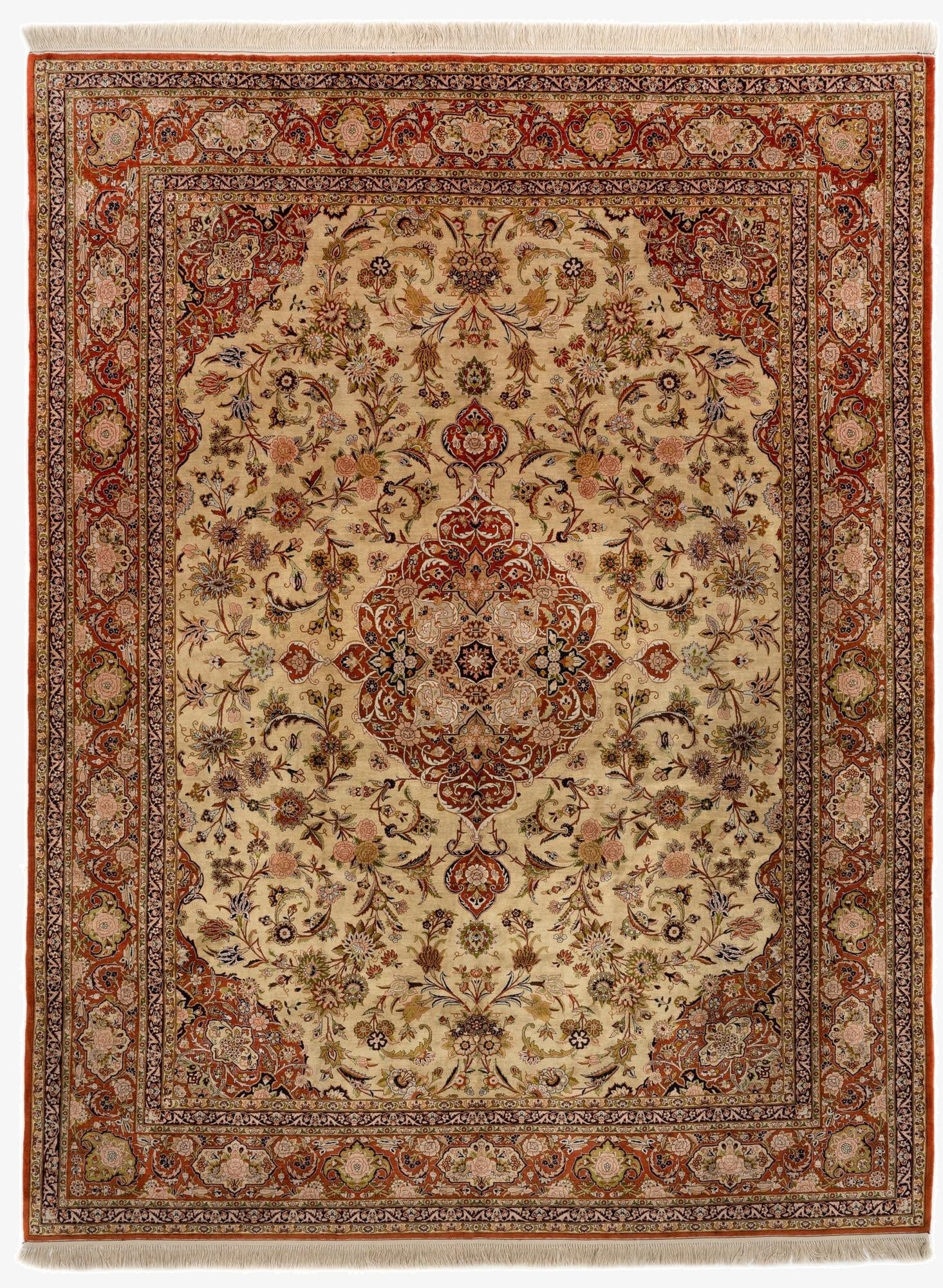 8' 6 x 11' 7  Hand Knotted Kashan Persian Rug