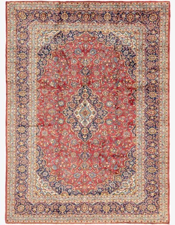 9' 9 x 13' 2 Hand Knotted Kashan Persian Wool Rug