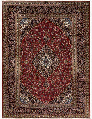 9' 10 x 12' 10 Hand Knotted Kashan Persian Wool Rug