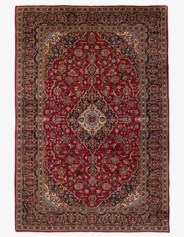 8' 9 x 13' Hand Knotted Kashan Persian Wool Rug