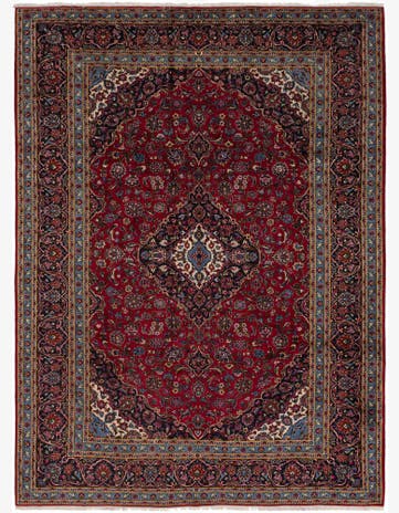 9' 9 x 13' 3 Hand Knotted Kashan Persian Wool Rug