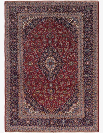 9' 9 x 13' 4 Hand Knotted Kashan Persian Wool Rug