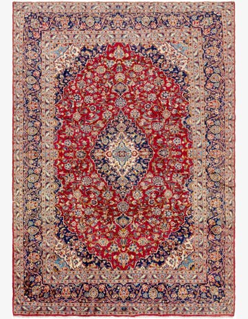 9' 7 x 13' 2 Hand Knotted Kashan Persian Wool Rug