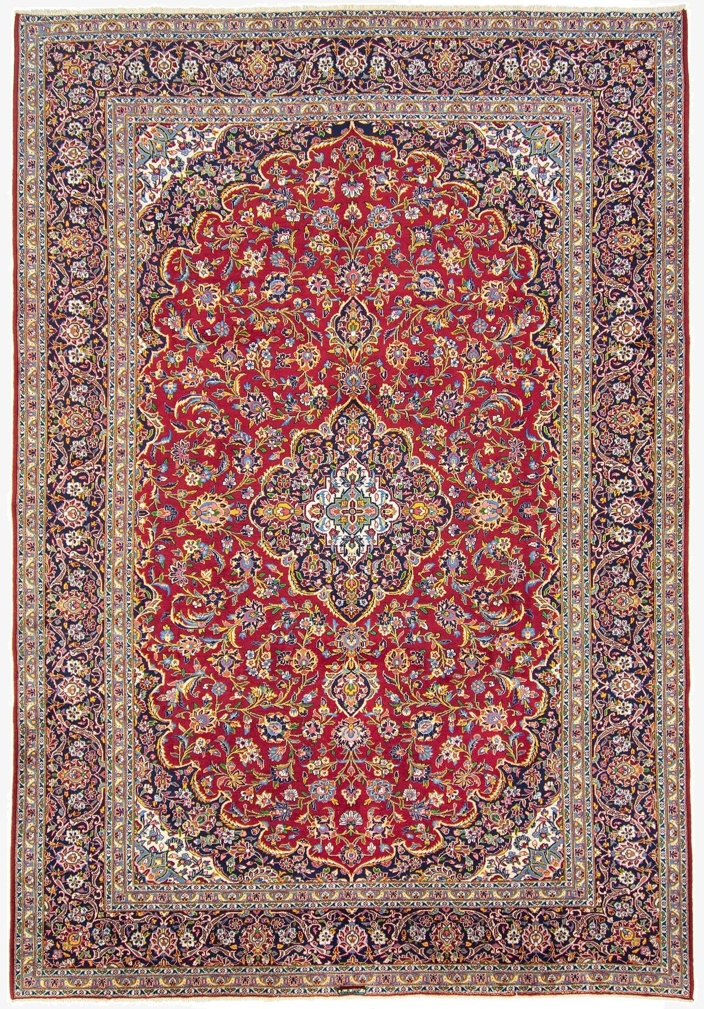 8' 10 x 12' 10  Hand Knotted Kashan Persian Rug