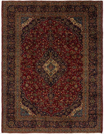 10' x 12' 10 Hand Knotted Kashan Persian Wool Rug