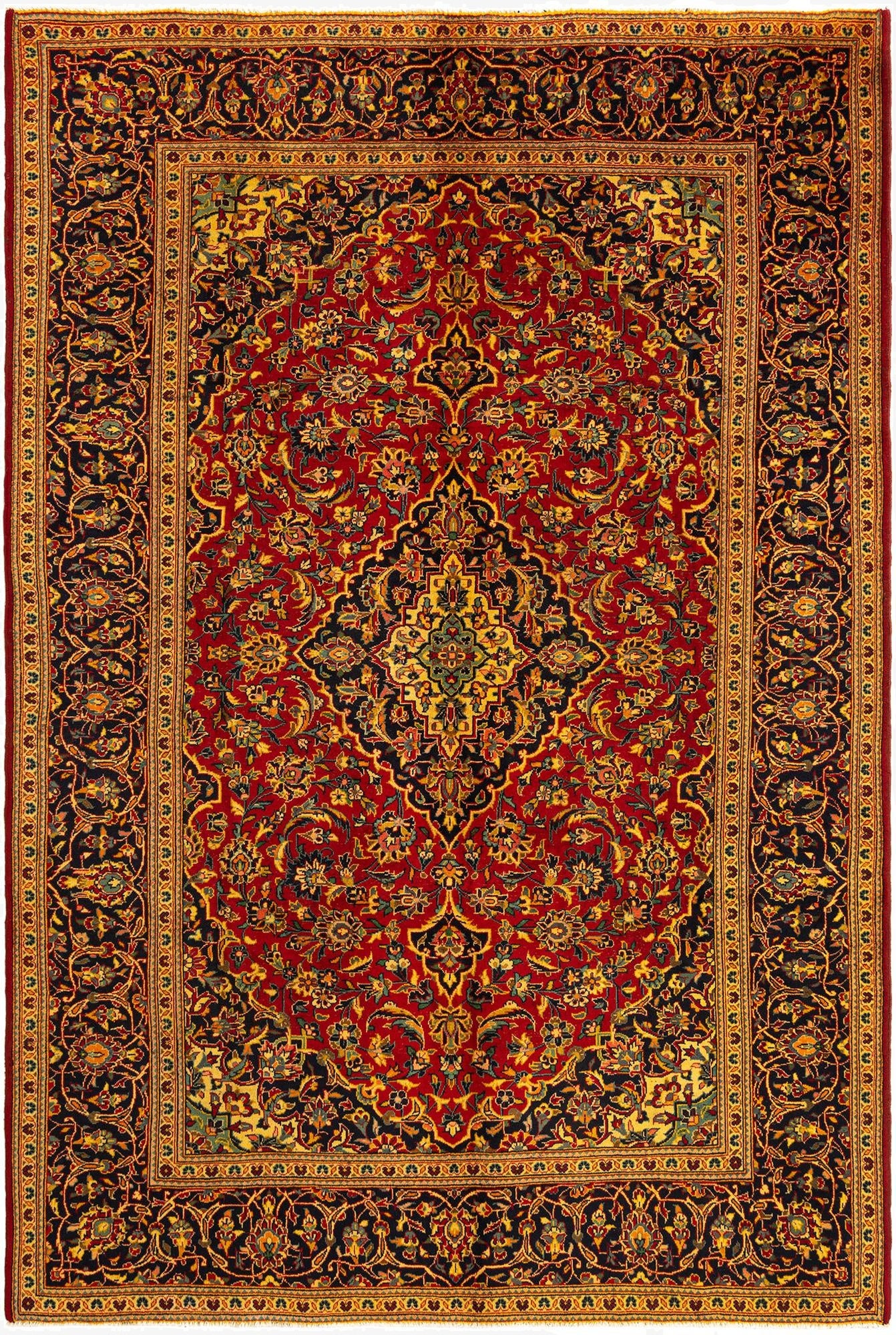 6' 7 x 9' 9 Kashan Wool Rug