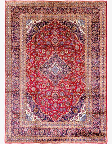 9' 6 x 13' 4 Hand Knotted Kashan Persian Wool Rug