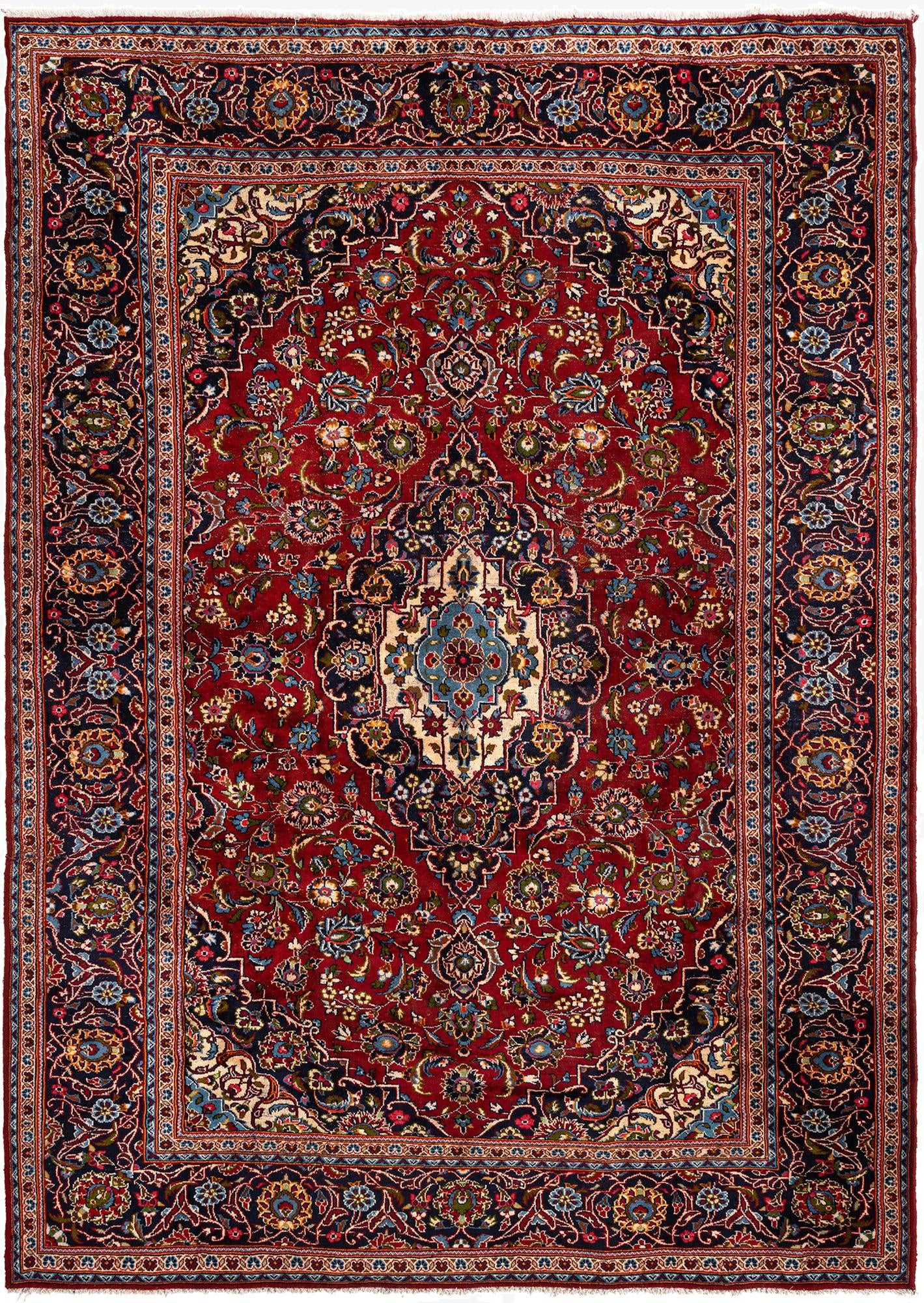 8' x 11' 4 Kashan Wool Rug