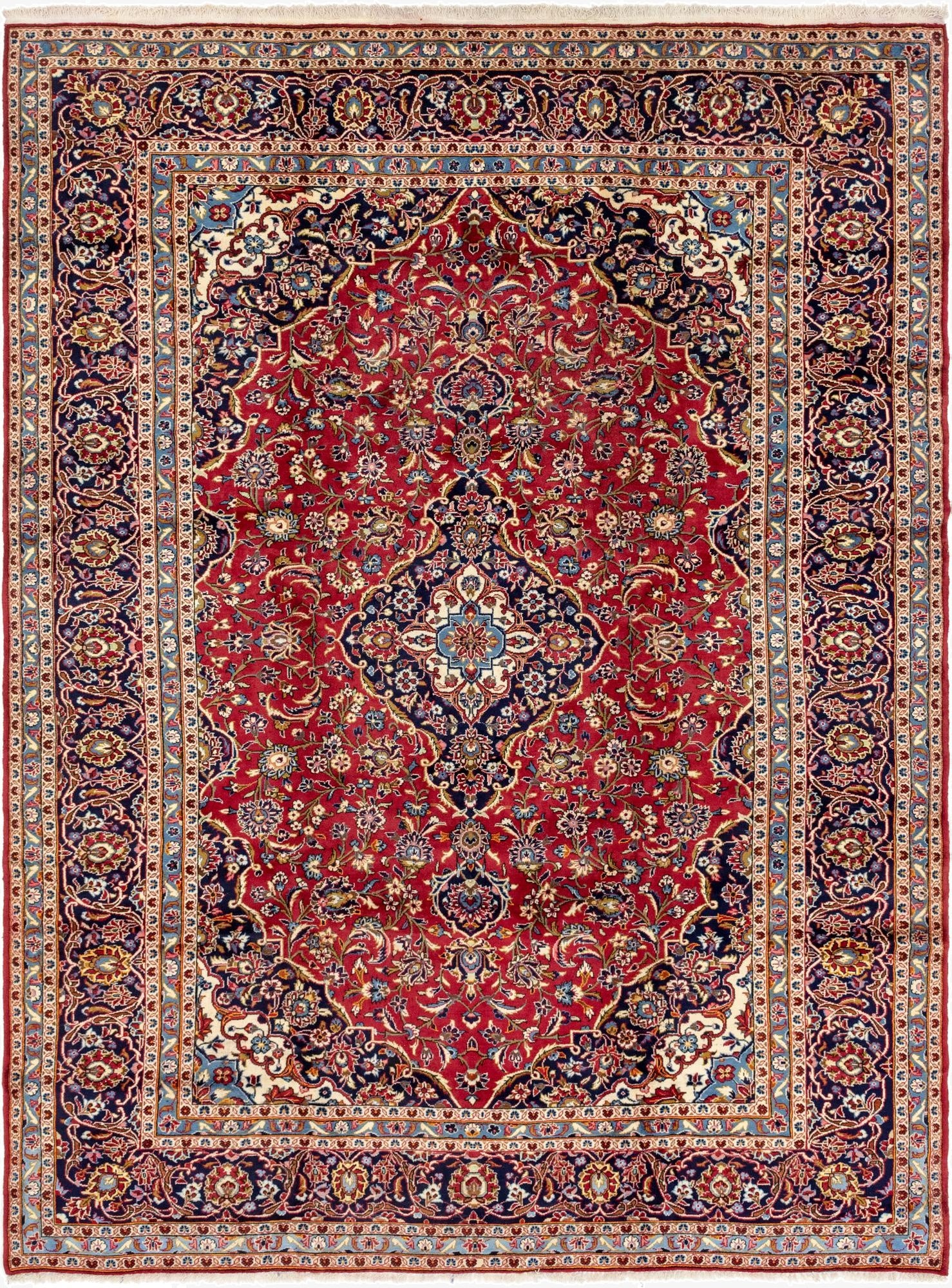 9' 9 x 13'  Hand Knotted Kashan Persian Wool Rug