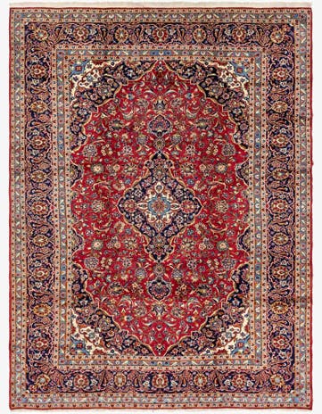 9' 9 x 13' Hand Knotted Kashan Persian Wool Rug