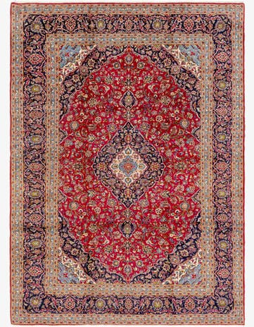 9' 6 x 13' 2 Hand Knotted Kashan Persian Wool Rug