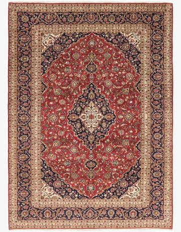 9' 8 x 13' 5 Hand Knotted Kashan Persian Wool Rug