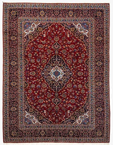 9' 10 x 13' 2 Hand Knotted Kashan Persian Wool Rug