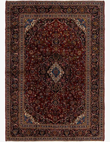 9' 7 x 13' 8 Hand Knotted Kashan Persian Wool Rug