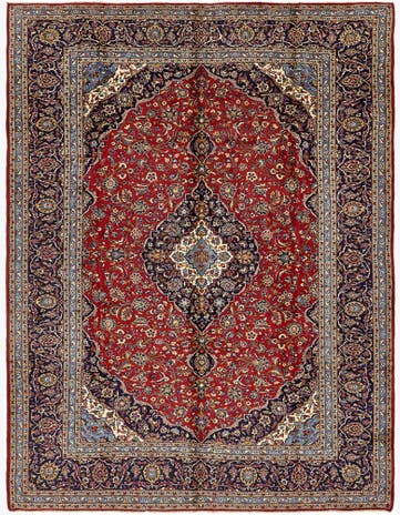 9' 10 x 12' 10 Hand Knotted Kashan Persian Wool Rug