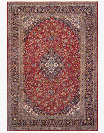 8' 11 x 12' 10 Hand Knotted Kashan Persian Rug