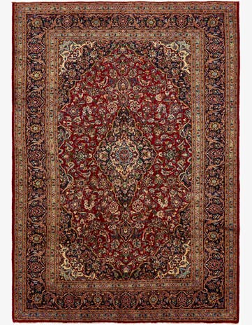 9' 7 x 13' 8 Hand Knotted Kashan Persian Wool Rug