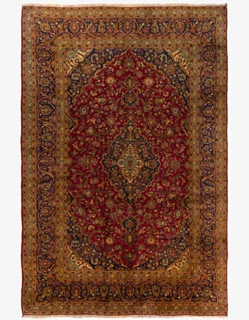 8' 4 x 12' 6 Hand Knotted Kashan Persian Wool Rug