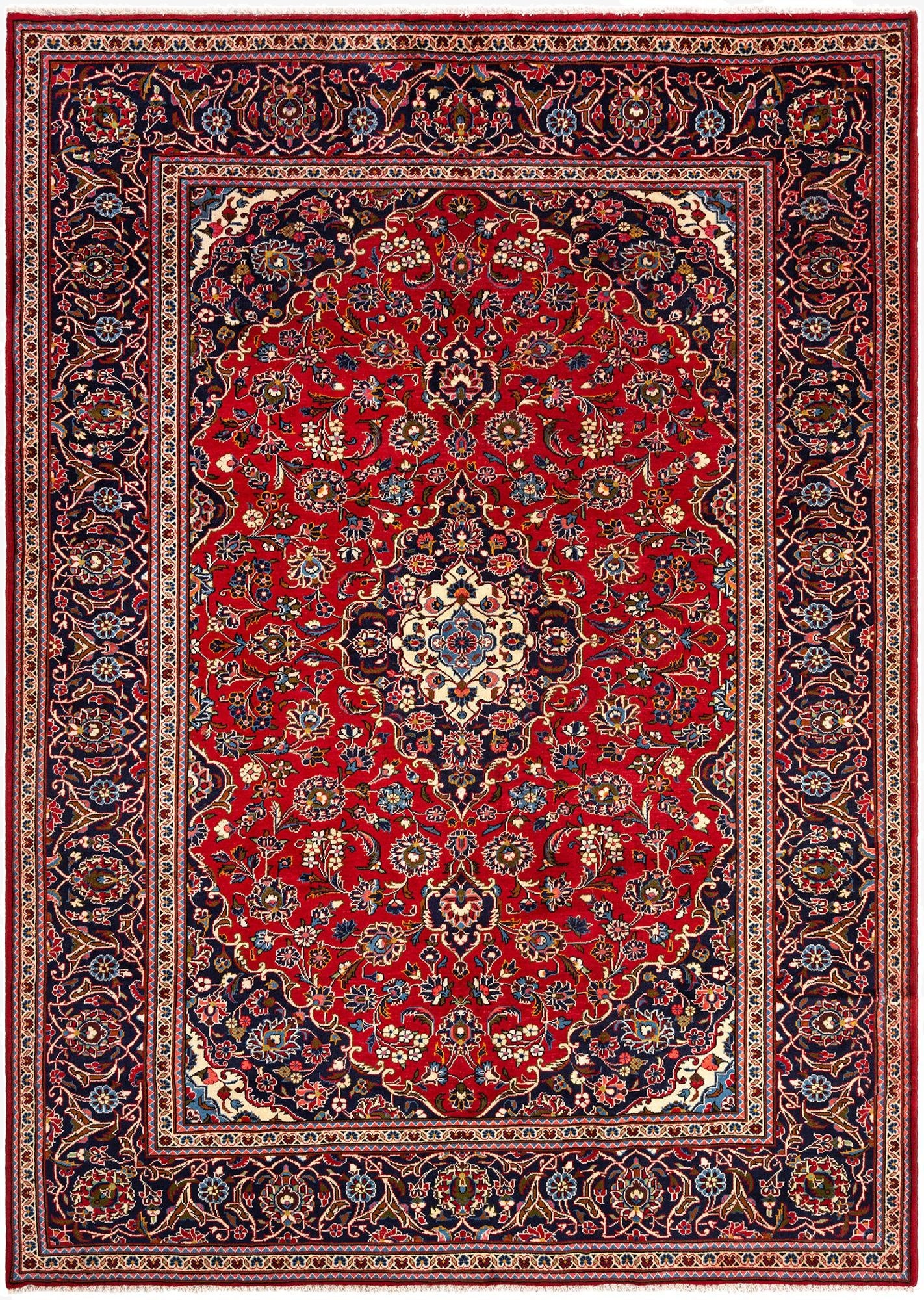 7' 11 x 10' 11 Kashan Wool Rug