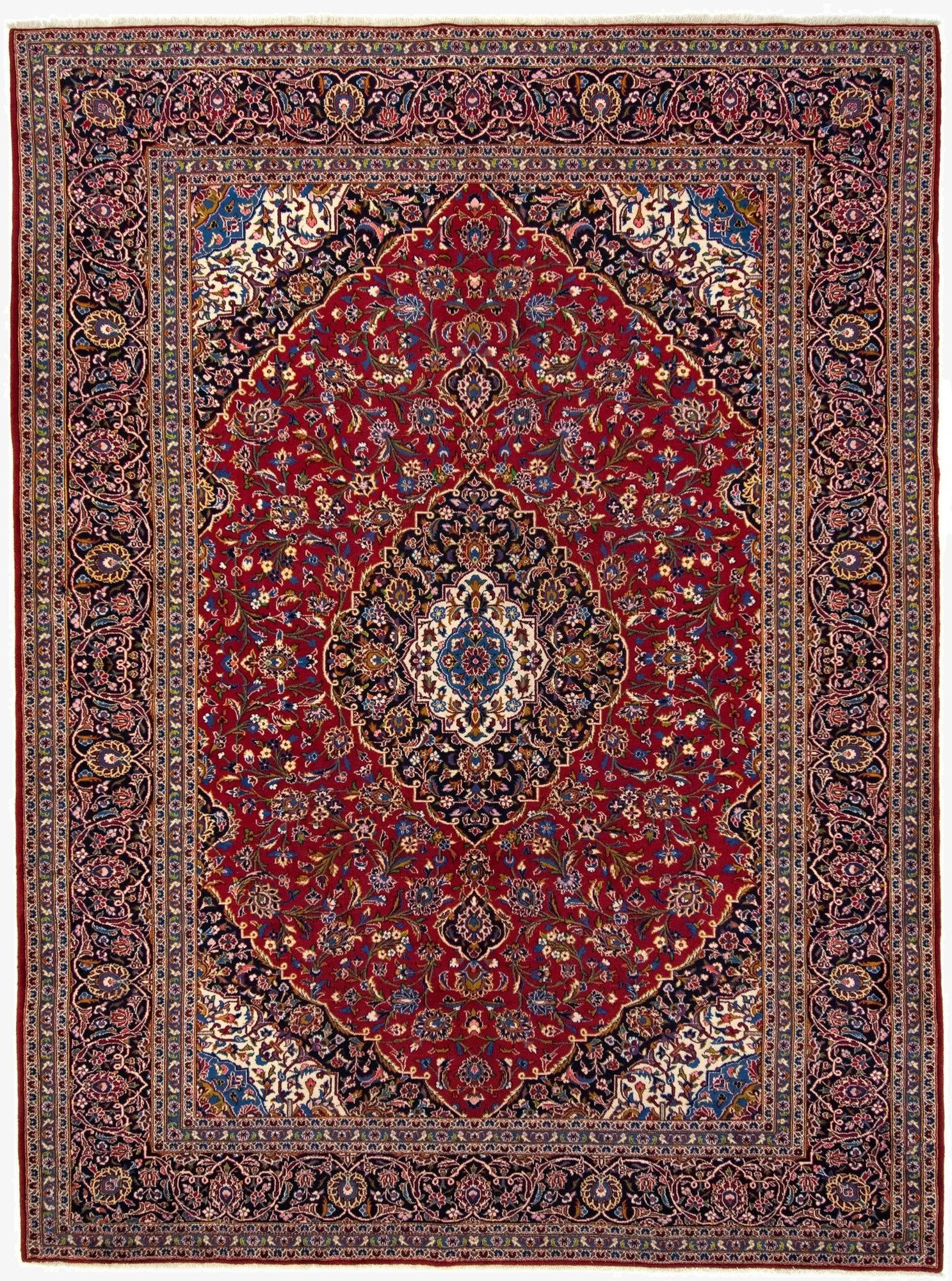9' 10 x 13' 2  Hand Knotted Kashan Persian Wool Rug