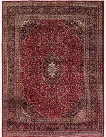 9' 5 x 12' 8 Hand Knotted Kashan Persian Wool Rug