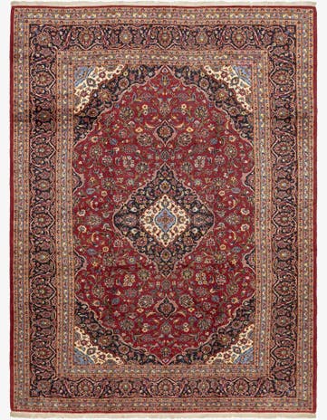 9' 10 x 13' 3 Hand Knotted Kashan Persian Wool Rug