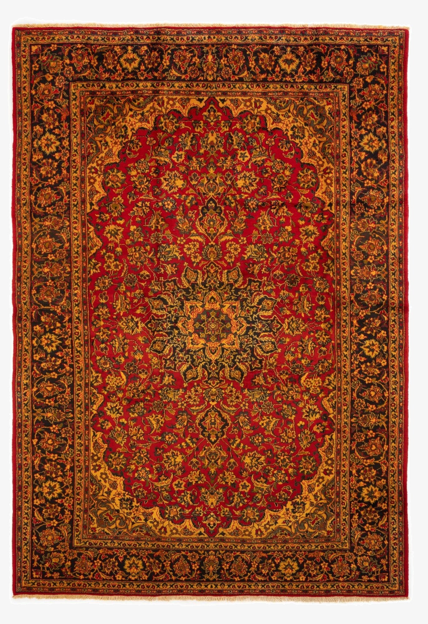 7' 10 x 11' 2  Hand Knotted Kashan Persian Wool Rug