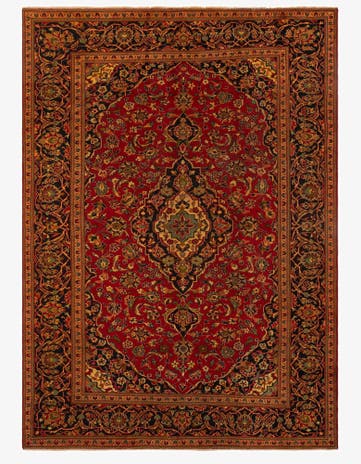 8' 2 x 11' 3 Hand Knotted Kashan Persian Wool Rug