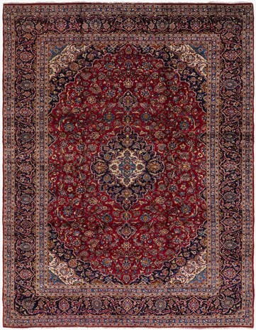 10' x 12' 10 Hand Knotted Kashan Persian Wool Rug
