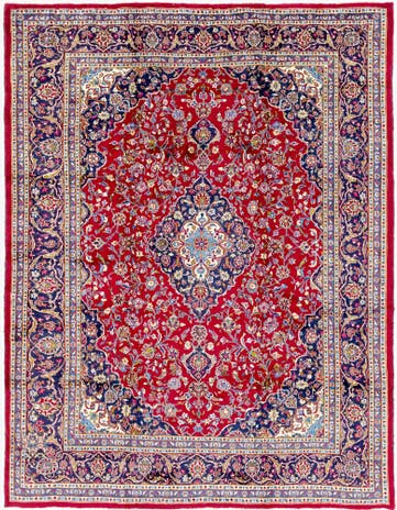9' 10 x 12' 10 Hand Knotted Kashan Persian Wool Rug