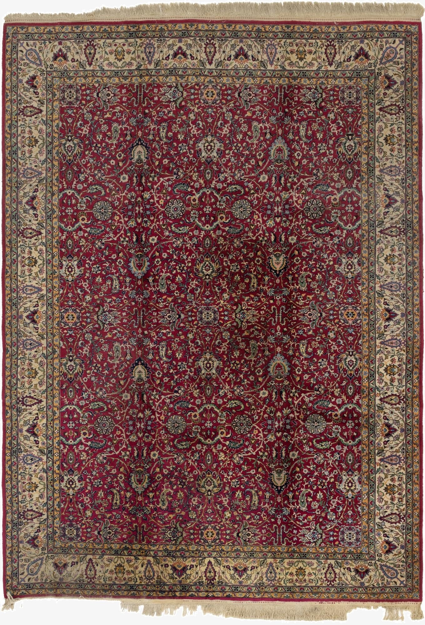 8' 5 x 11' 6  Hand Knotted Kashan Oriental Wool Rug