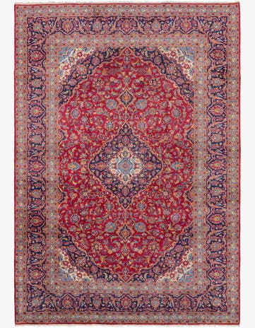 9' 6 x 13' 8 Hand Knotted Kashan Persian Wool Rug