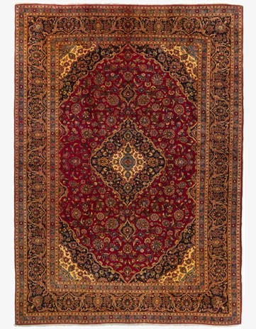 9' 9 x 13' 3 Hand Knotted Kashan Persian Wool Rug