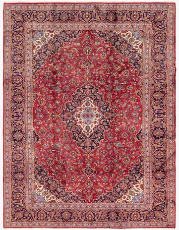 9' 9 x 12' 10 Hand Knotted Kashan Persian Wool Rug