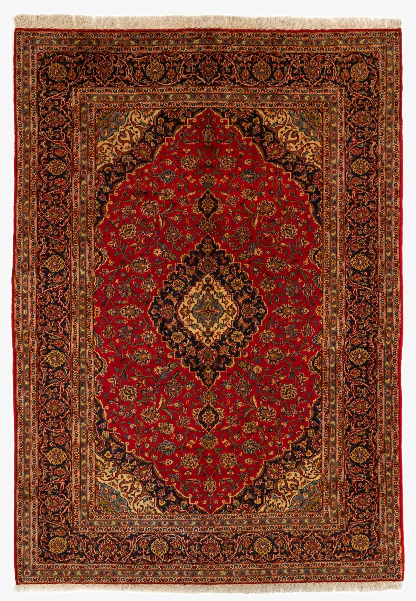 8' x 11' 4 Kashan Wool Rug