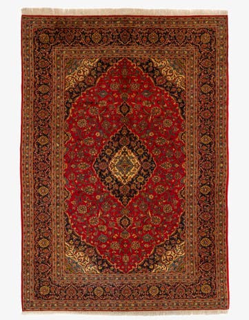 8' x 11' 4 Kashan Wool Rug