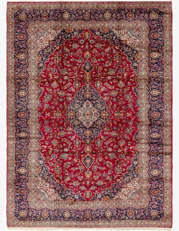 9' 9 x 13' 2 Hand Knotted Kashan Persian Wool Rug
