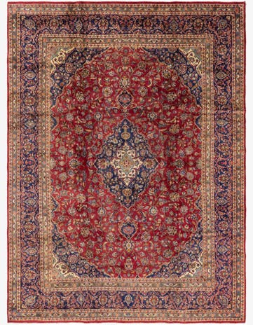 9' 6 x 13' Hand Knotted Kashan Persian Wool Rug