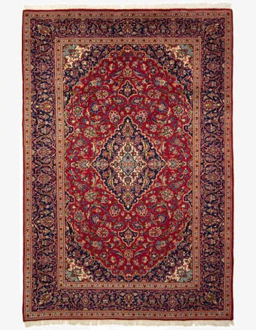 7' 10 x 11' 7 Hand Knotted Kashan Persian Rug