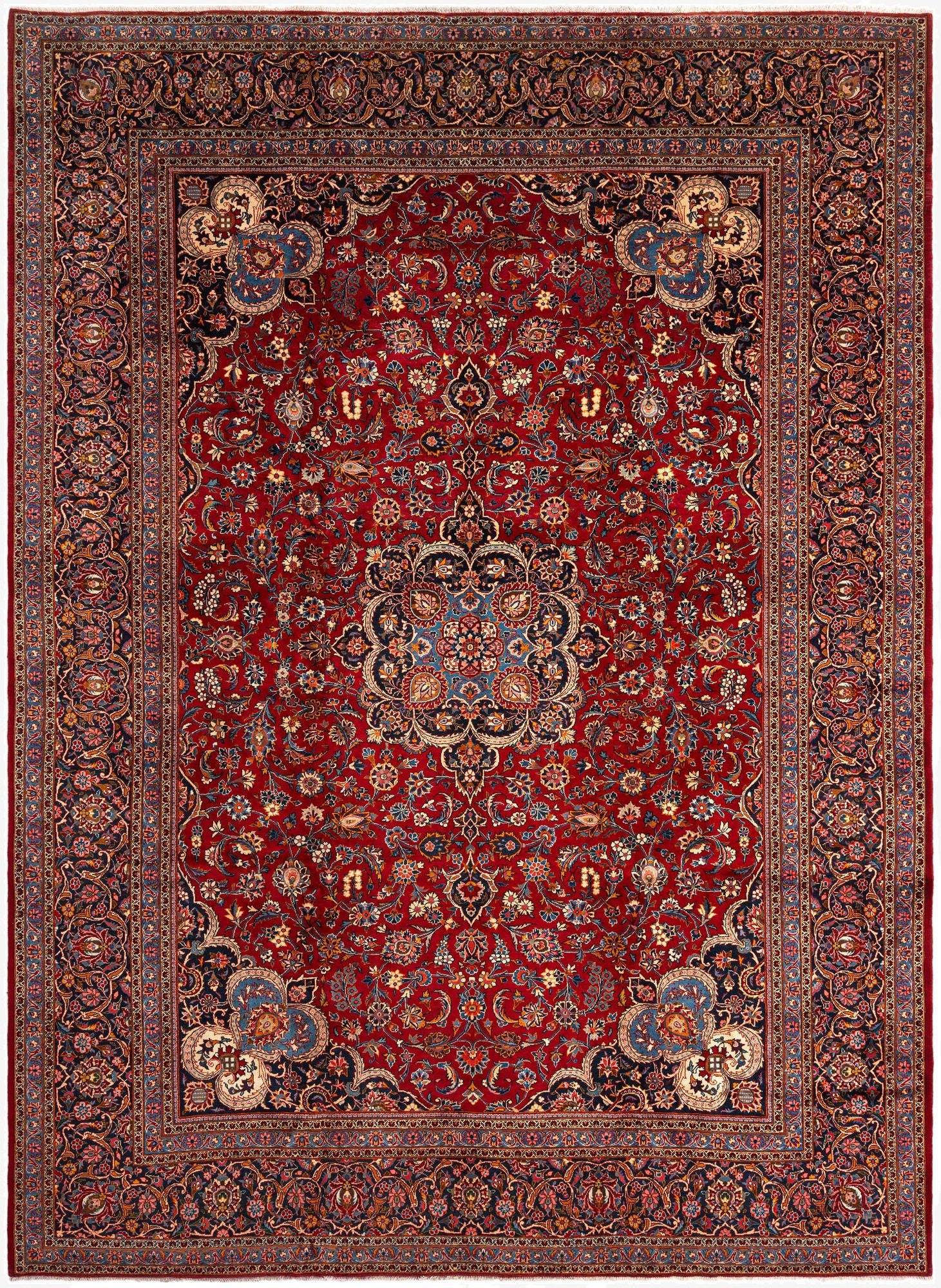 10' 1 x 13' 7 Kashan Wool Rug