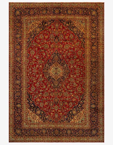 8' 3 x 12' 2 Hand Knotted Kashan Persian Wool Rug