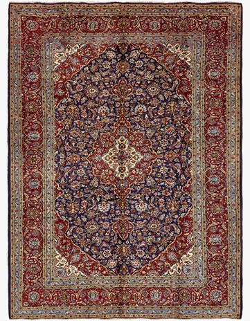 9' 10 x 13' 6 Hand Knotted Kashan Persian Wool Rug